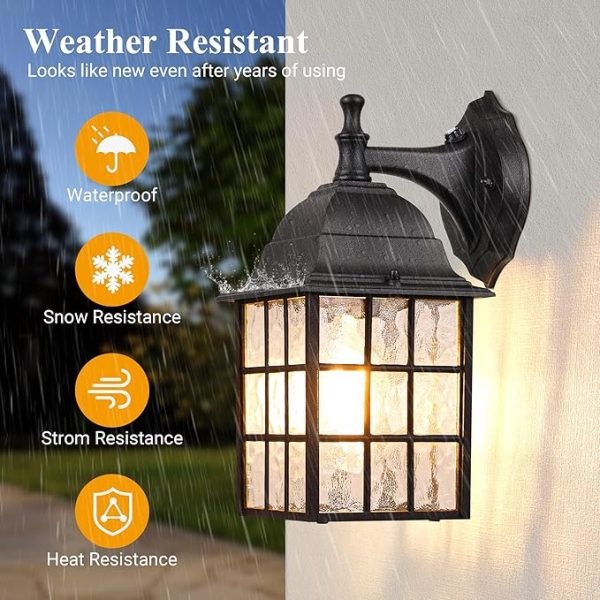 Dusk to Dawn Waterproof Outdoor Light Fixture for Exterior Walls 3