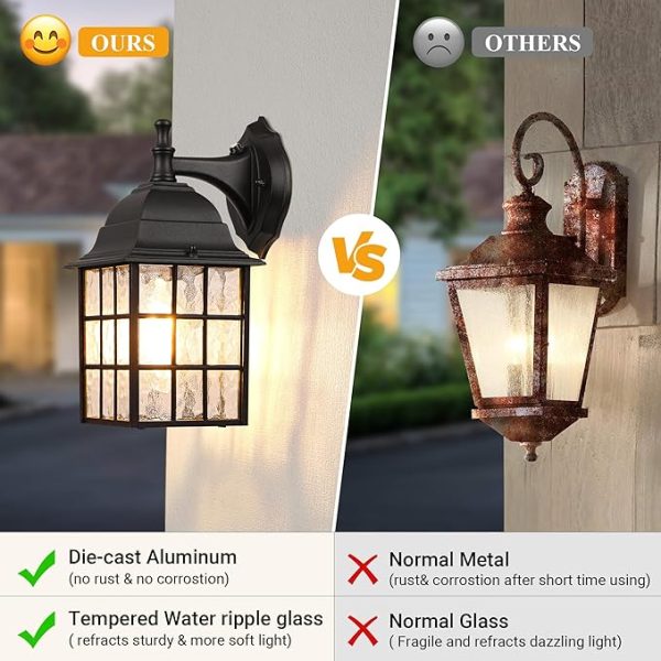 Dusk to Dawn Waterproof Outdoor Light Fixture for Exterior Walls 4