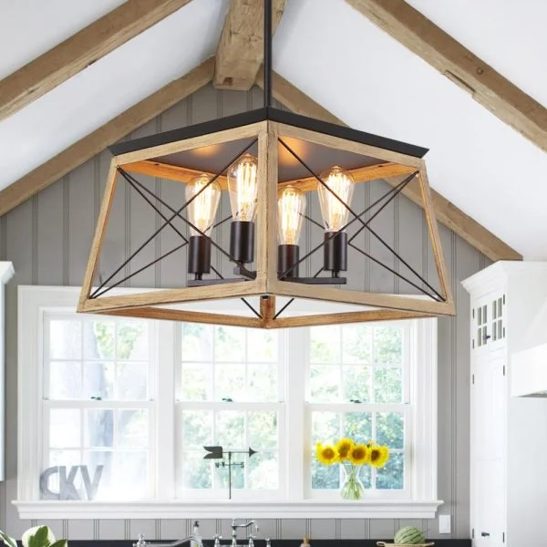 Trapezoid Hanging 4 Light Chandelier